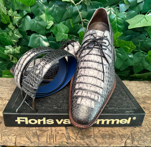 Nieuwe veterschoen croco floris van Bommel maat 44 + riem