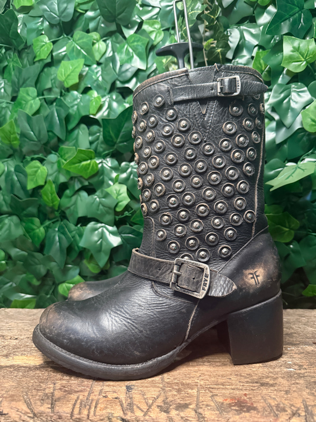 supergave vintage blokhak laars van Frye maat 40 (maat 10)