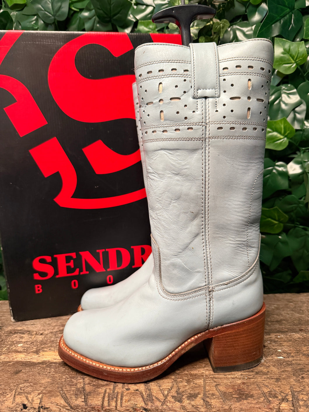 Nieuwe gave vintage laars met blokhak sendra maat 37