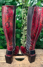 Afbeelding in Gallery-weergave laden, geweldig mooie hoge vintage python leer sendra laars maat 39