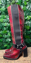 Afbeelding in Gallery-weergave laden, geweldig mooie hoge vintage python leer sendra laars maat 39
