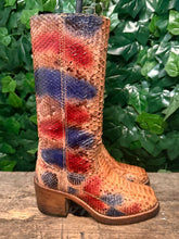Afbeelding in Gallery-weergave laden, prachtige python leren blokhak laars van Sendra maat 37