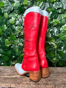 Nieuwe blokhak vintage retro laars van Sendra maat 39