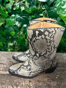 Nieuwe vintage Loblan snake blokhak laars maat 39