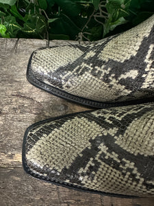 Nieuwe vintage Loblan snake blokhak laars maat 39