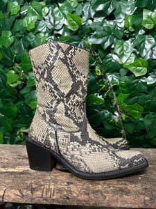 Nieuwe vintage Loblan snake blokhak laars maat 39