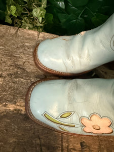 super mooie vintage blokhak flower laars van Sendra maat 37