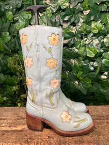 super mooie vintage blokhak flower laars van Sendra maat 37