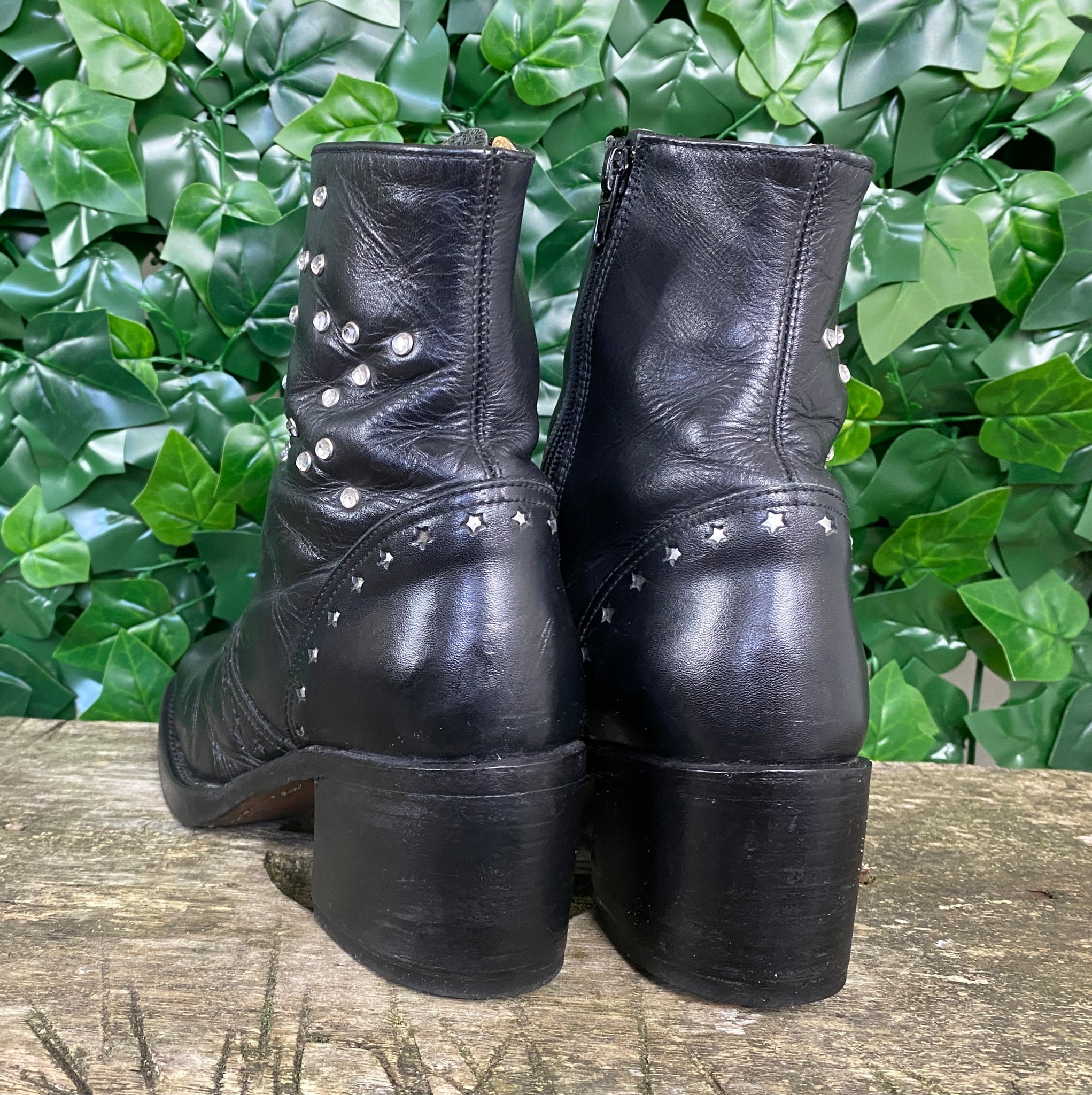 vintage retro blokhak laarzen van Sendra maat 38 UK 5